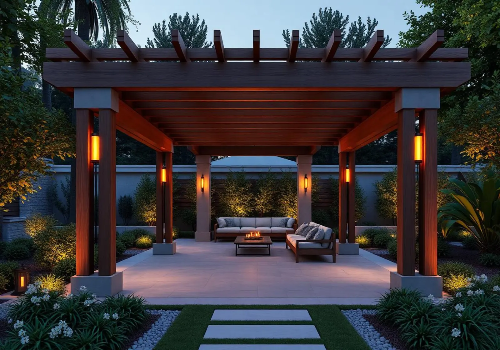 Wooden pergola